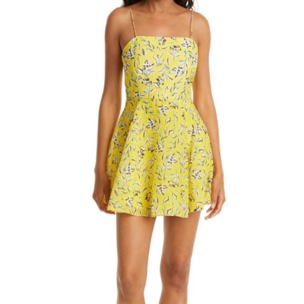 Alice + Olivia Yellow Floral Mini Dress 8